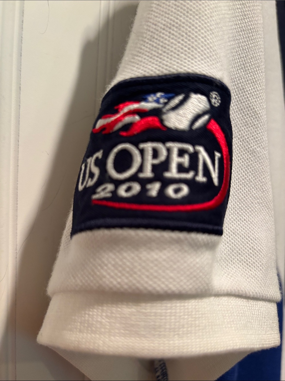 Vintage Ralph Lauren 2010 US Open Polo Shirt with Diagonal Color-Block Design Lg - Picture 3 of 8